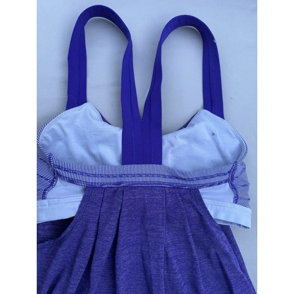Lululemon Rest Less Tank Top Heather Bruised Berry Wee Striped Women’s Size 2